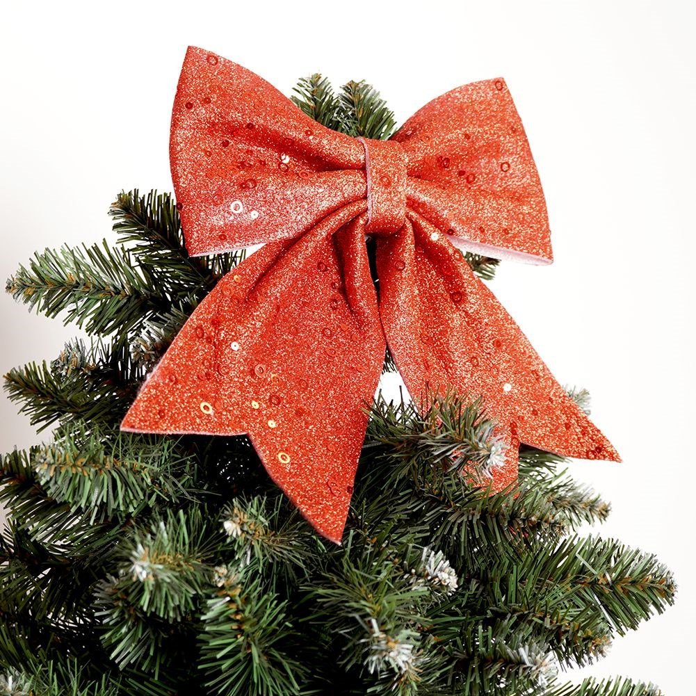 Christmas bow in red foam with glitter and sequins