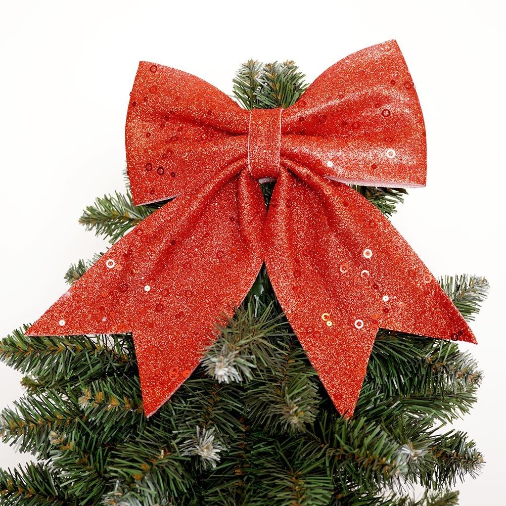 Christmas bow in red foam with glitter and sequins