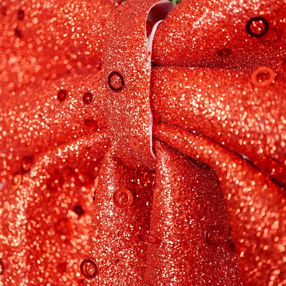 Christmas bow in red foam with glitter and sequins