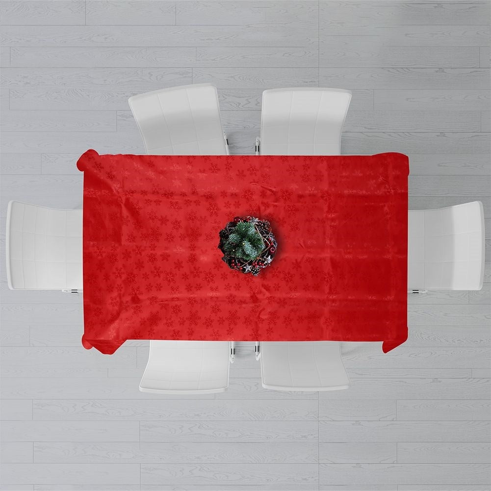 Christmas cloth 220x150 cm with Snowflake pattern in Red