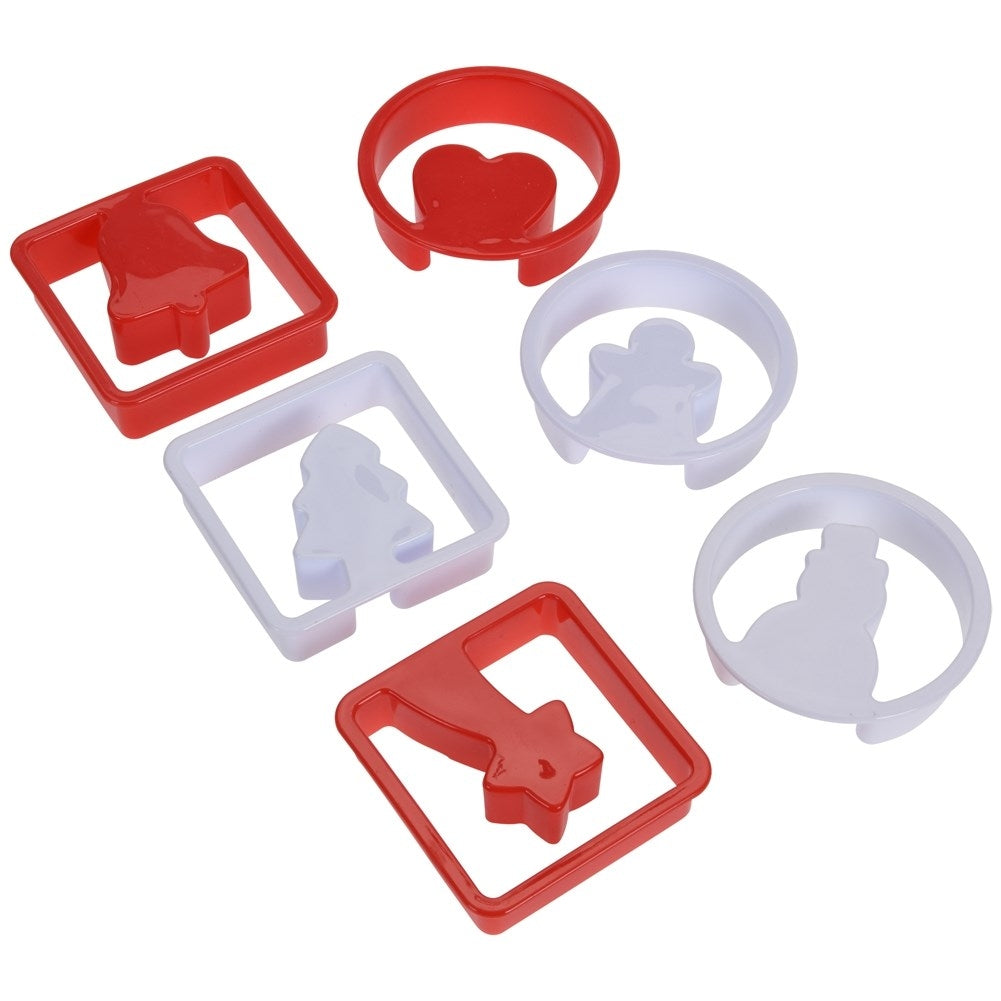 Christmas cookie cutters: 12 durable gingerbread molds in white and red