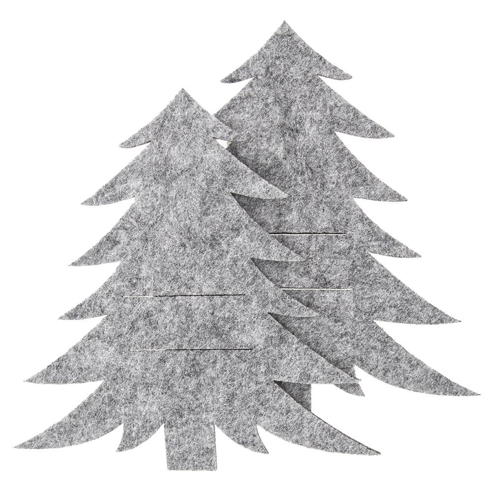 Christmas cutlery case in gray felt - elegant Christmas table setting