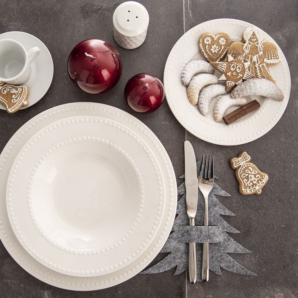 Christmas cutlery case in gray felt - elegant Christmas table setting