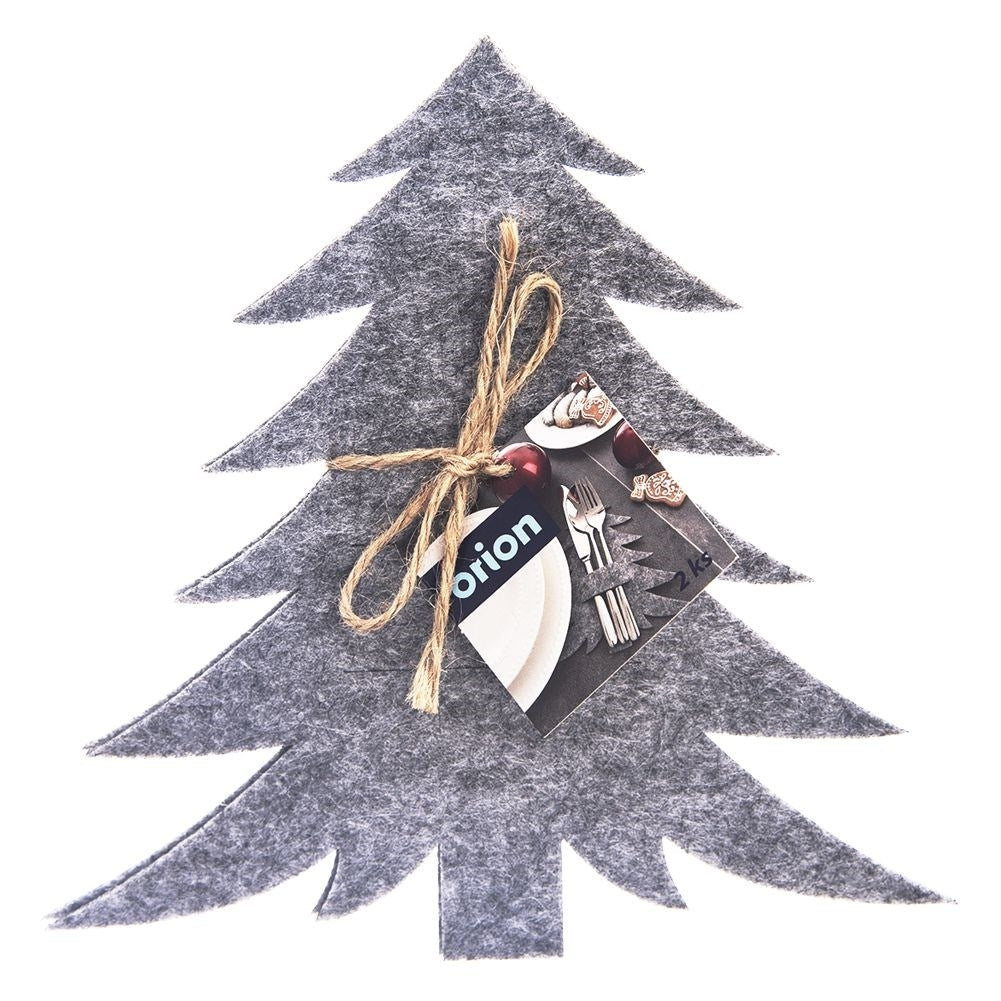Christmas cutlery case in gray felt - elegant Christmas table setting