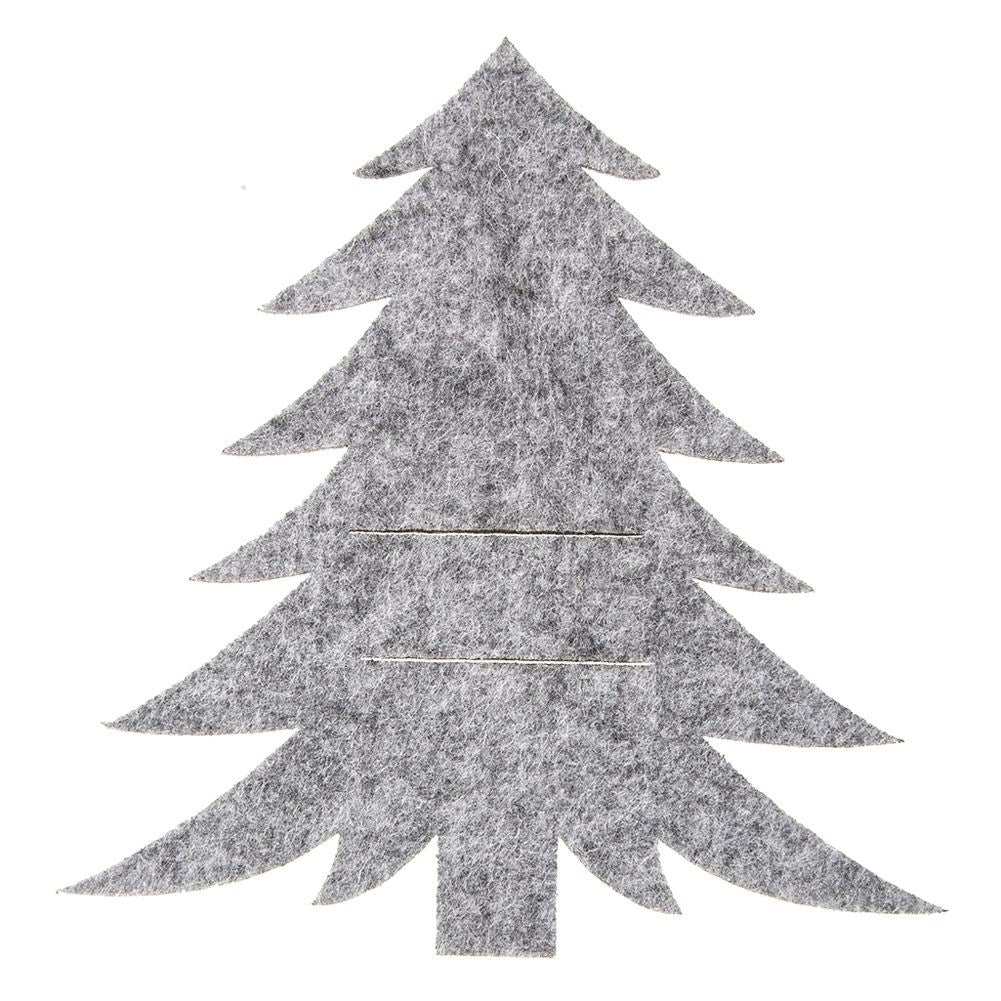 Christmas cutlery case in gray felt - elegant Christmas table setting