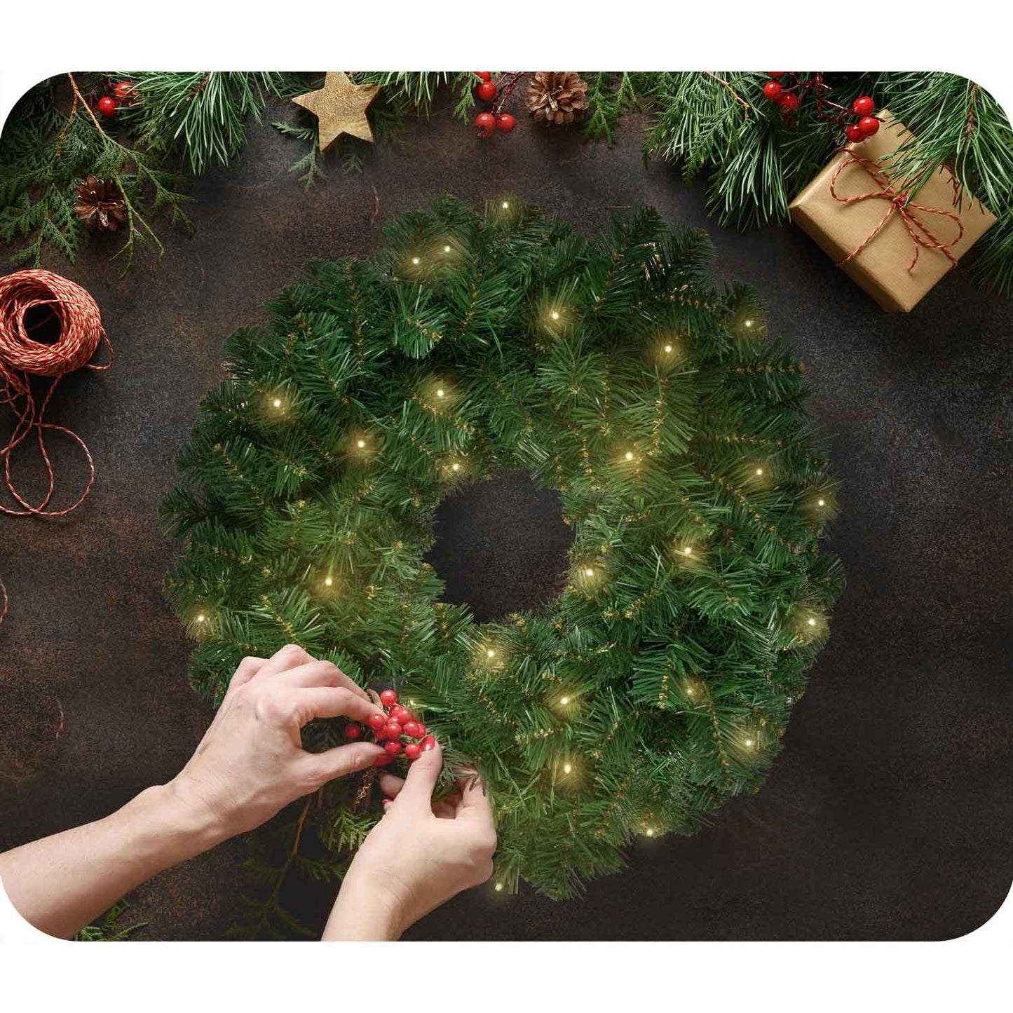 Christmas decoration 50 cm with LED lights Plonos 4839