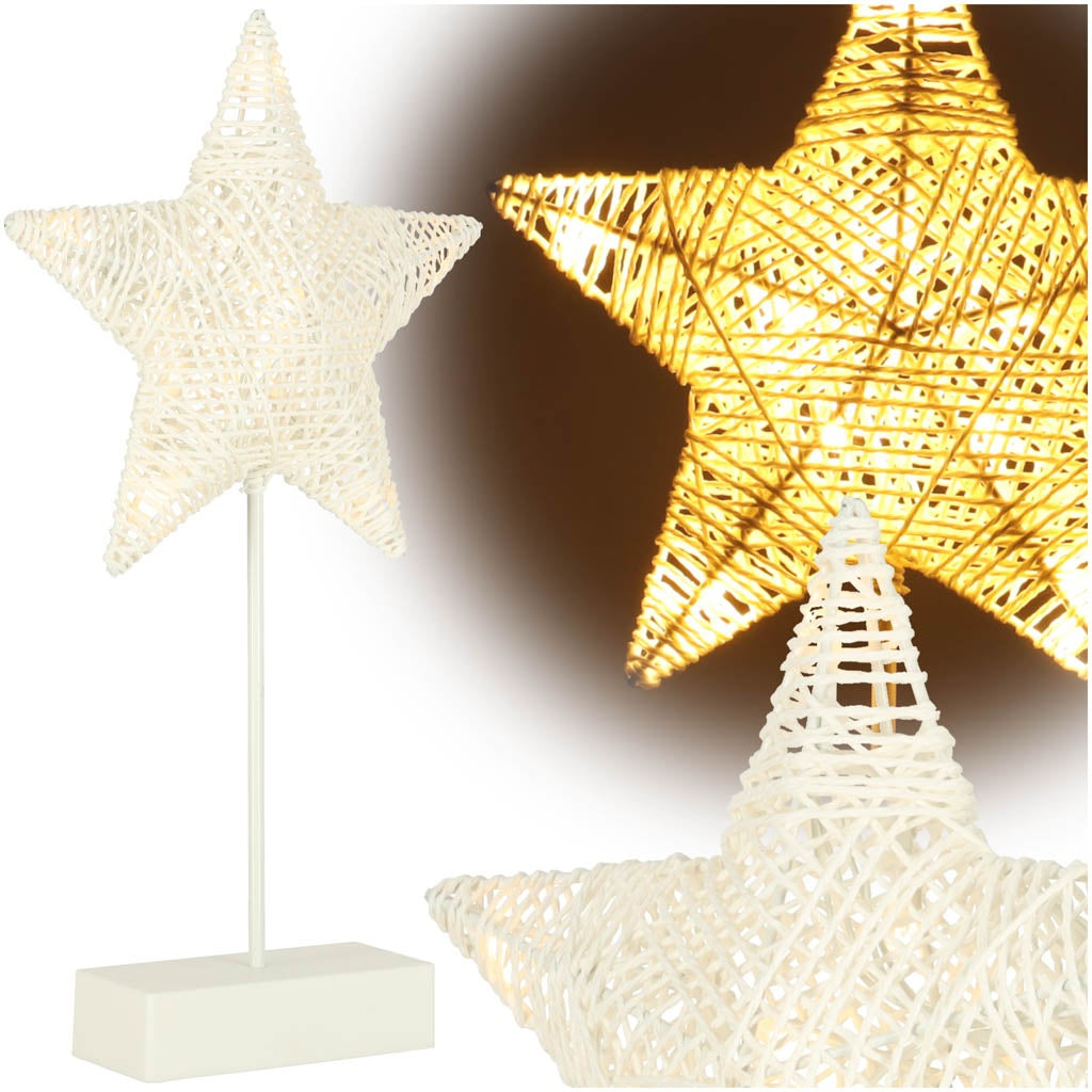 Christmas decoration standing star 39cm 10LED warm yellow battery powered