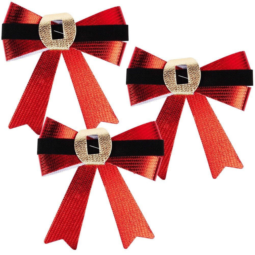 Christmas decorative bow 10x10 cm 3 pcs.