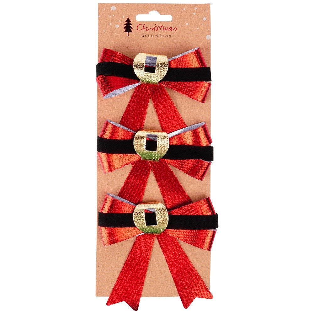 Christmas decorative bow 10x10 cm 3 pcs.