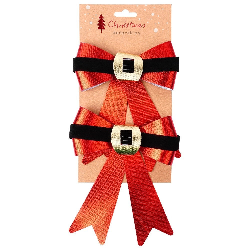 Christmas decorative bow 15x17 cm 2 pcs.