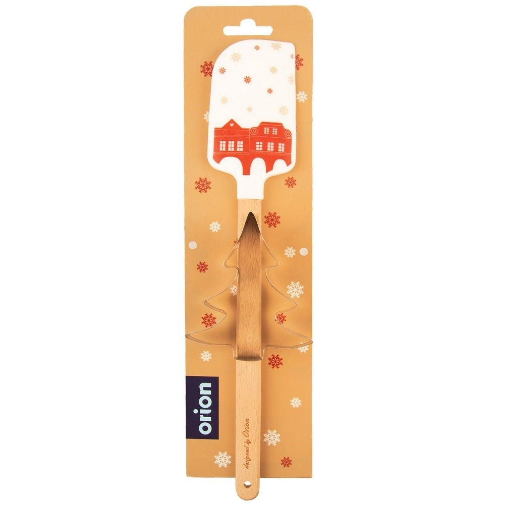 Christmas gift set: Silicone spatula & Christmas tree Gingerbread mold