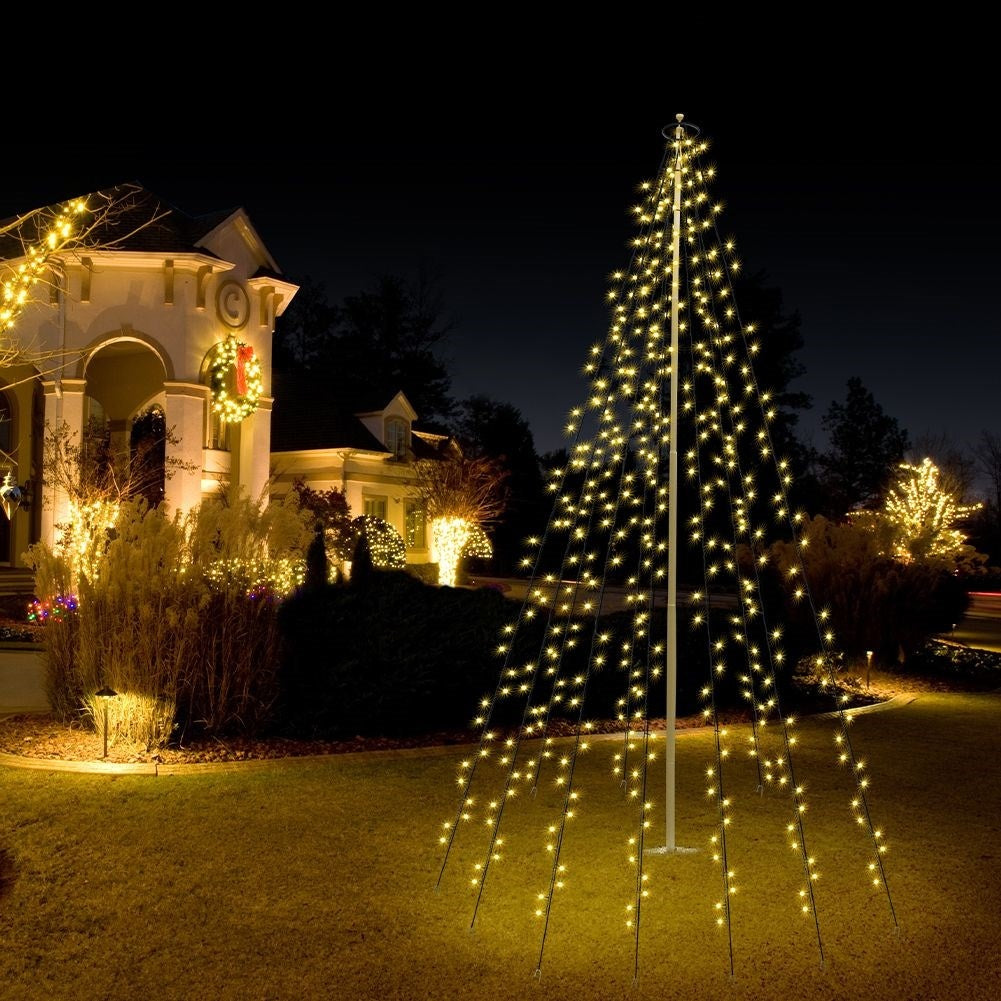 Christmas lighting: 10 chains, 400 LED lights, for tree & flag pole