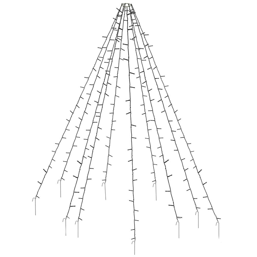 Christmas lighting: 10 chains, 400 LED lights, for tree & flag pole