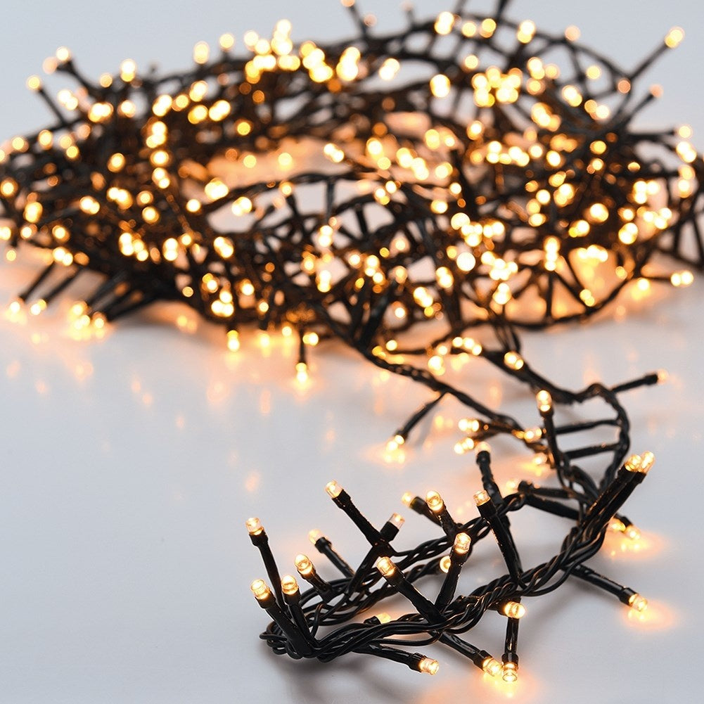 Christmas lighting 20m warm white, electric, green cable, inside/outside