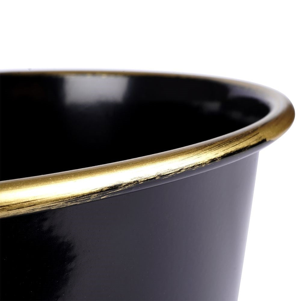 Christmas metal pot in gold with white Christmas tree decoration