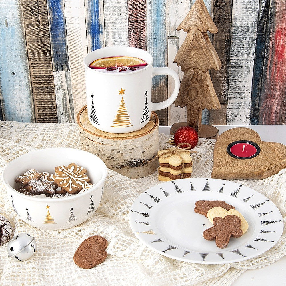 Christmas porcelain bowl CHRISTMAS TREE 13.5 cm, 560 ml