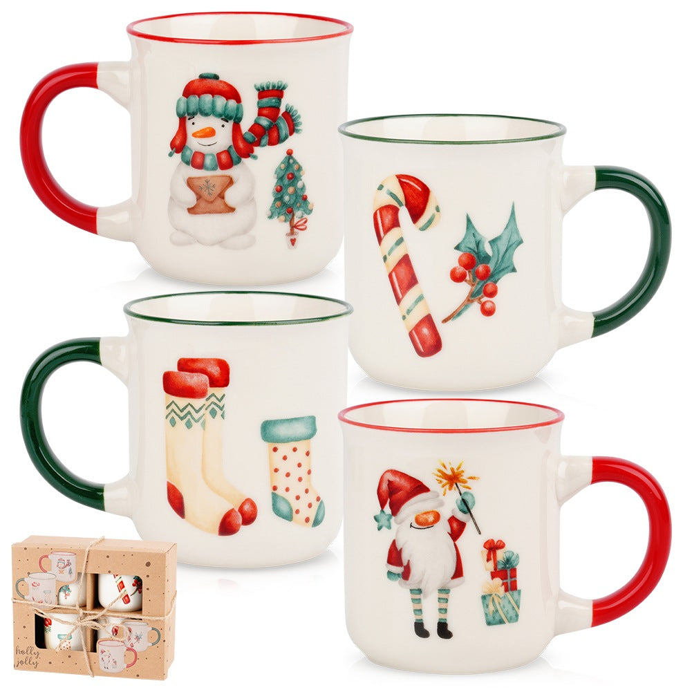 Christmas porcelain mugs 200 ml 4 pcs.