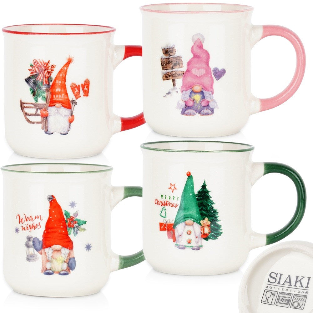 Christmas porcelain mugs 200 ml 4 pcs.