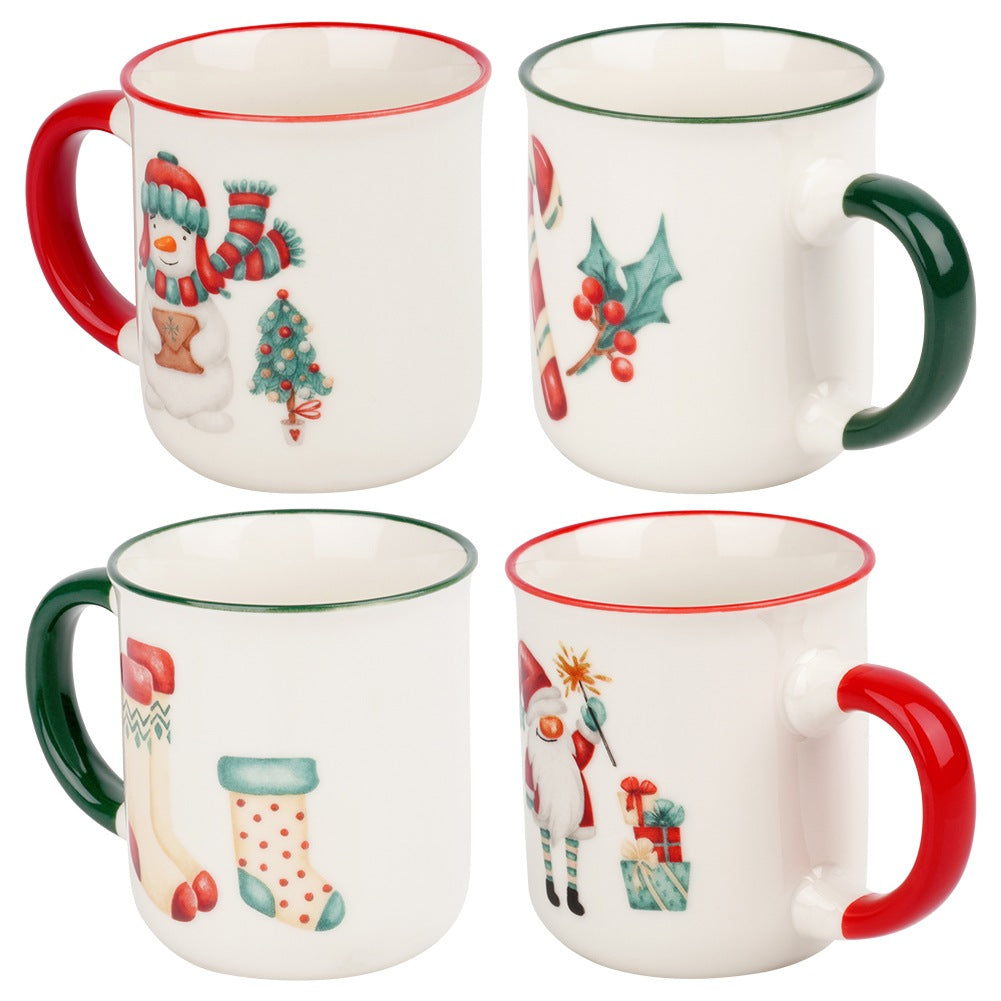 Christmas porcelain mugs 200 ml 4 pcs.