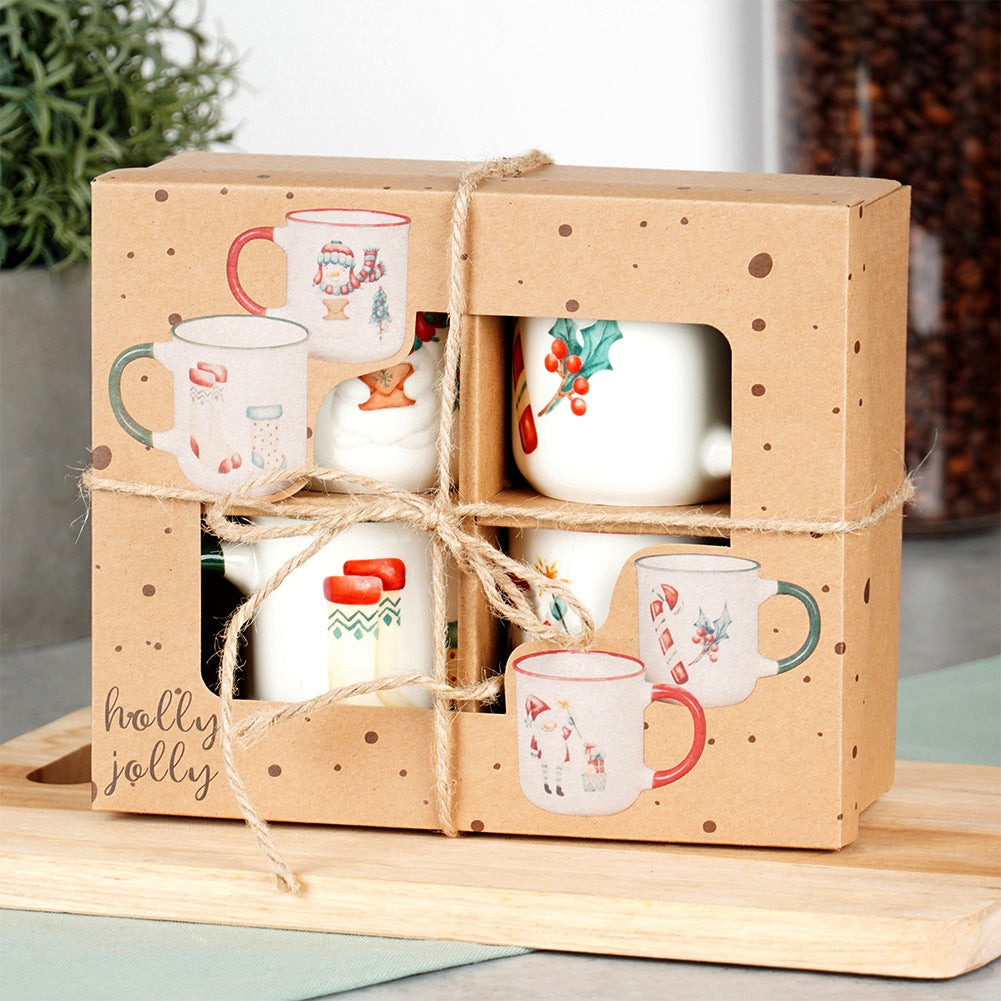 Christmas porcelain mugs 200 ml 4 pcs.