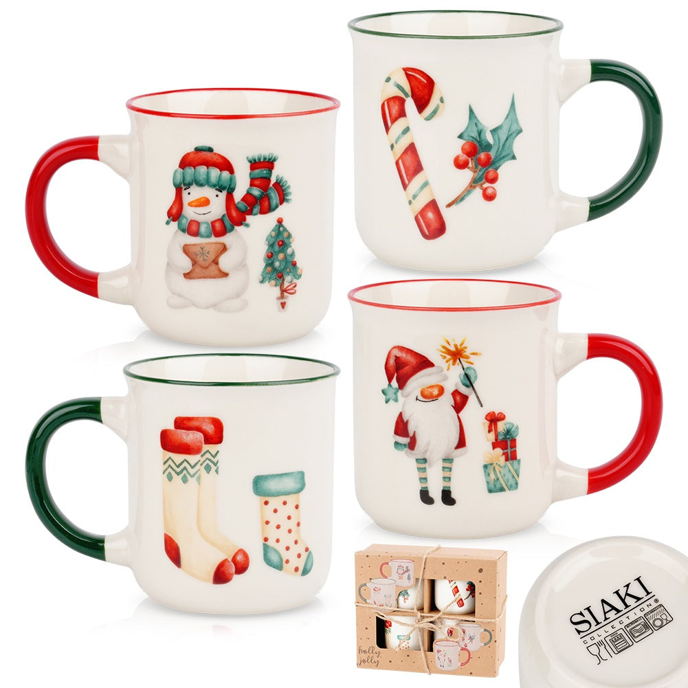 Christmas porcelain mugs 200 ml 4 pcs.