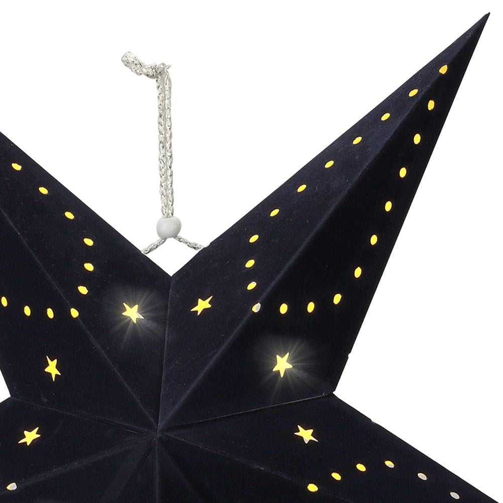 Christmas star with 10 LED lights and velvet finish