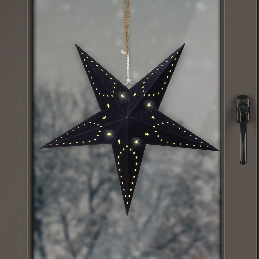 Christmas star with 10 LED lights and velvet finish