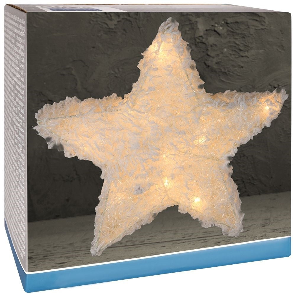 Christmas star with 15 LED lights, snow-covered and unique