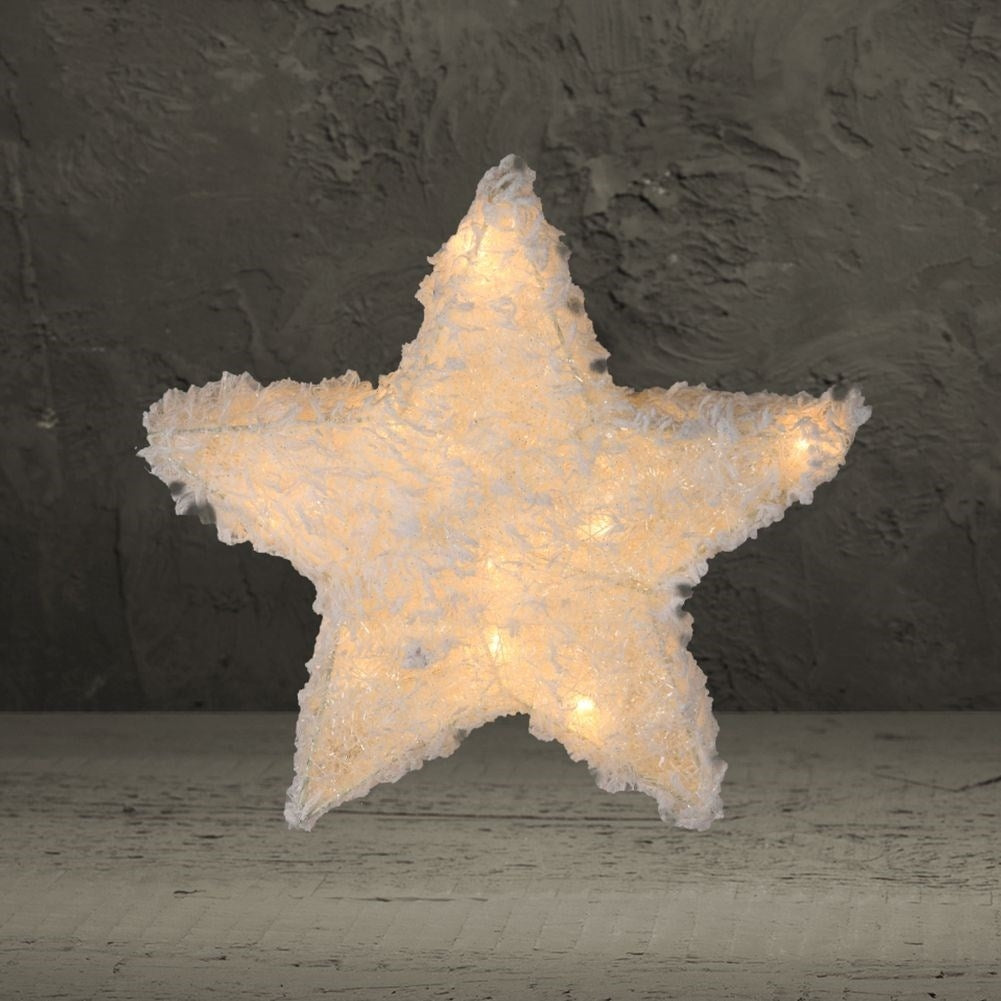 Christmas star with 15 LED lights, snow-covered and unique