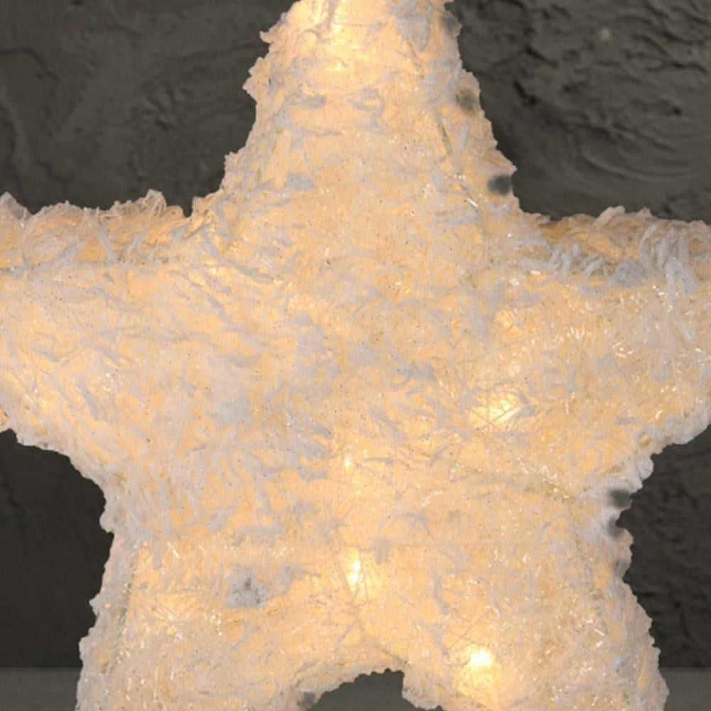 Christmas star with 15 LED lights, snow-covered and unique