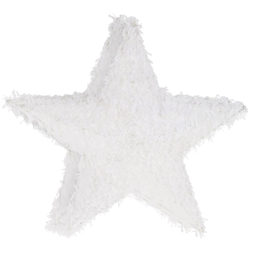 Christmas star with 15 LED lights, snow-covered and unique