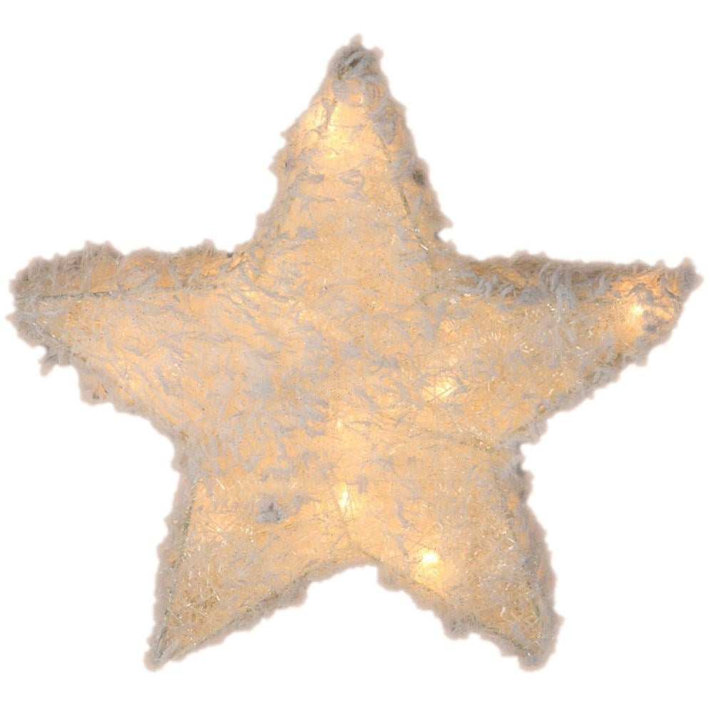 Christmas star with 20 LED lights, snow-covered effect