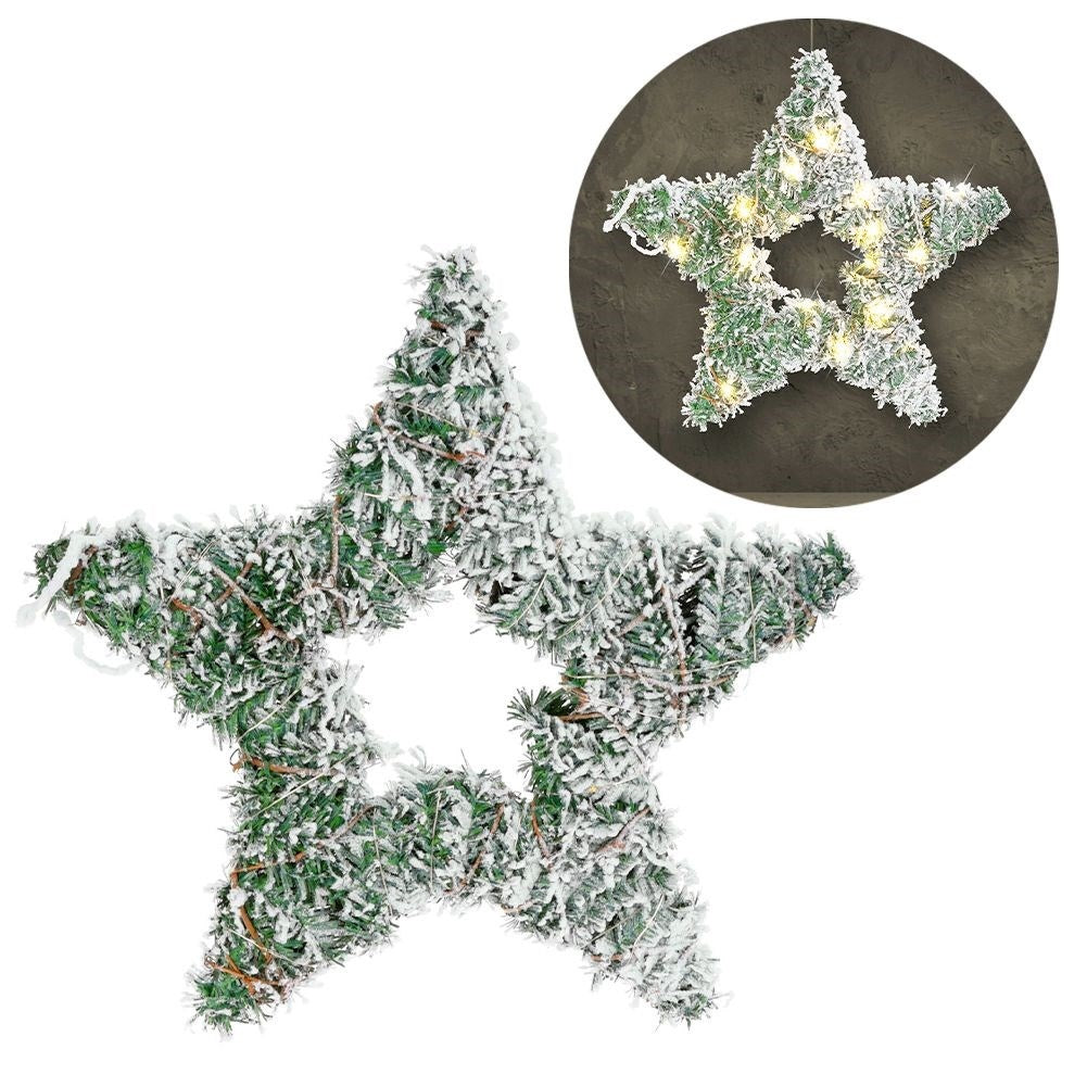 Christmas star with 30 LED lights - Snow Covered Effective Decor