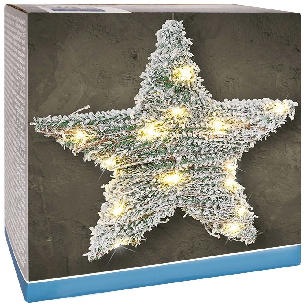 Christmas star with 30 LED lights and snow effect