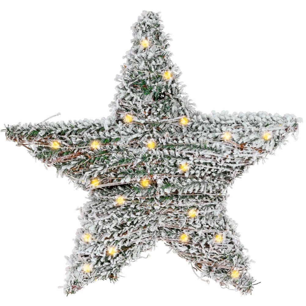 Christmas star with 30 LED lights and snow effect