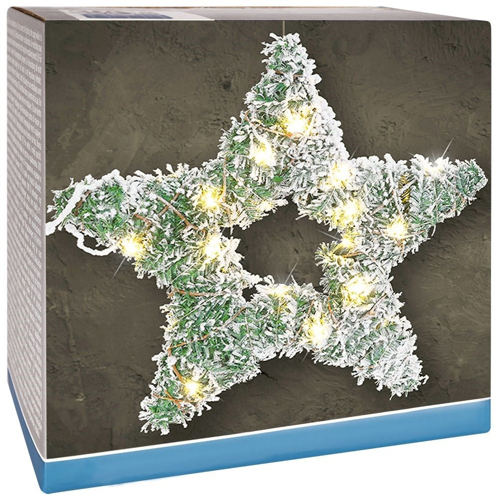 Christmas star with 40 LED lights and snow effect
