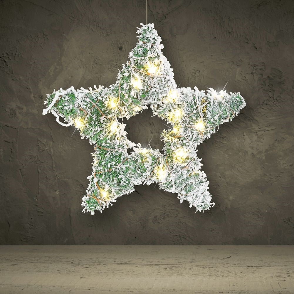 Christmas star with 40 LED lights and snow effect