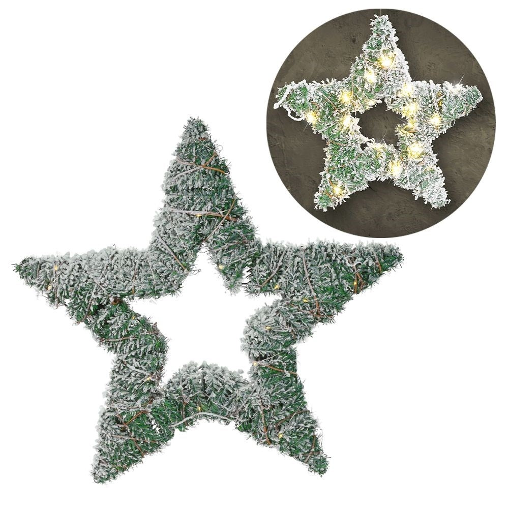 Christmas star with 40 LED lights and snow effect