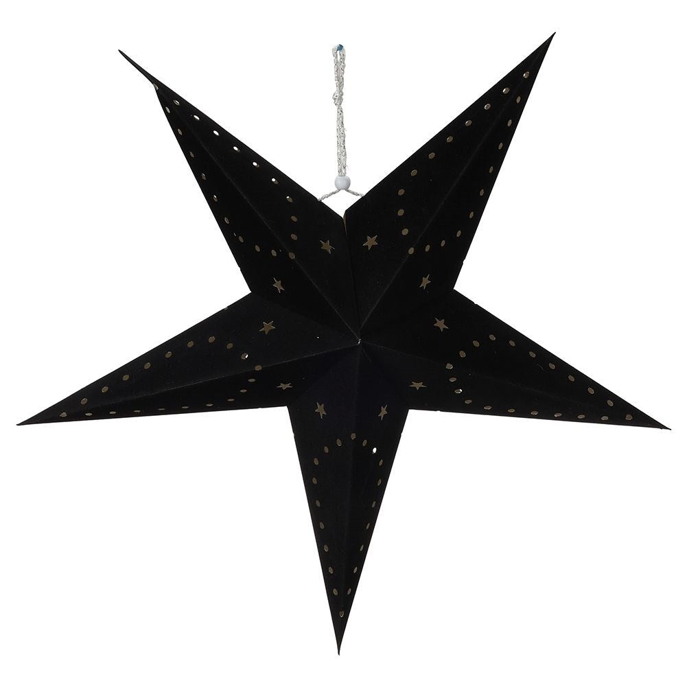 Christmas star with LED and black velvet finish