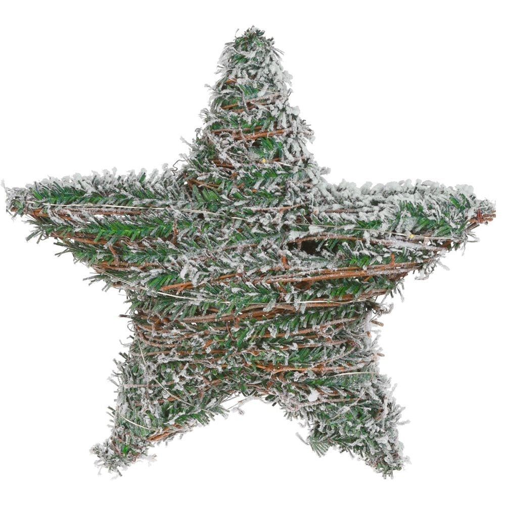 Christmas star with snow effect and 20 LED lights