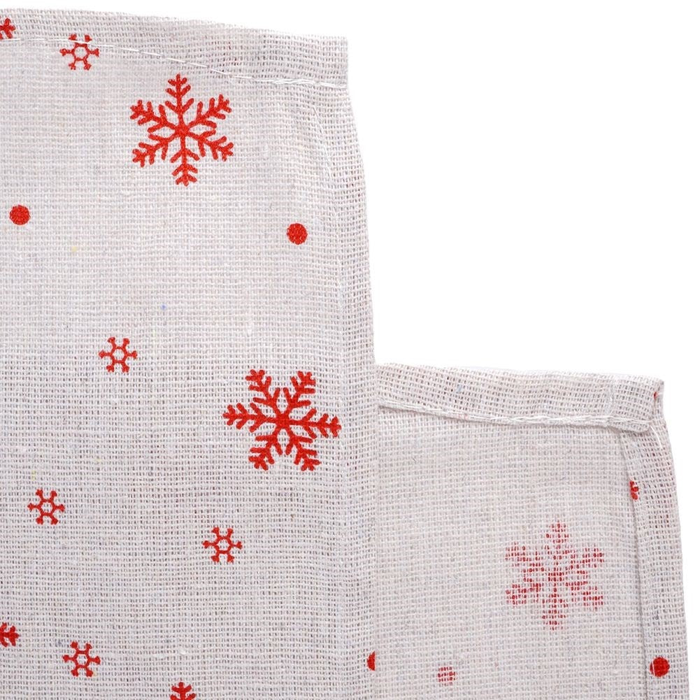 Christmas tablecloth Beige with Red Snowflakes 130x180 cm