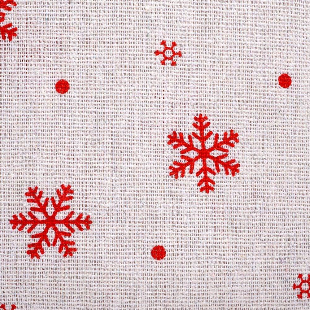 Christmas tablecloth Beige with Red Snowflakes 130x180 cm