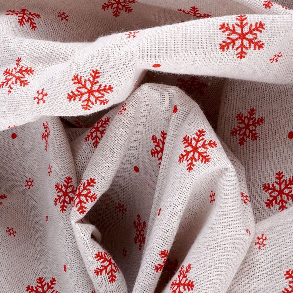 Christmas tablecloth Beige with Red Snowflakes 130x180 cm