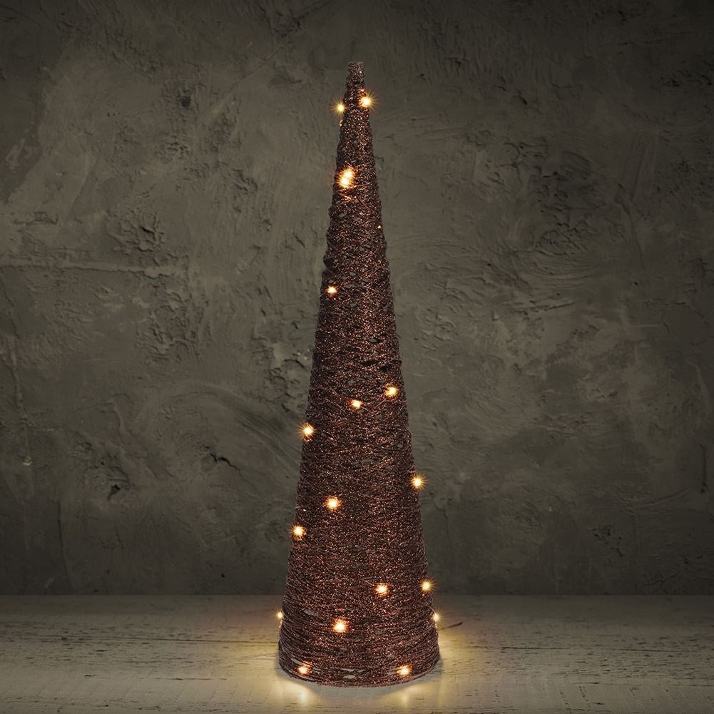 Christmas tree Cone-shaped with LED lights and Glitter 58 cm