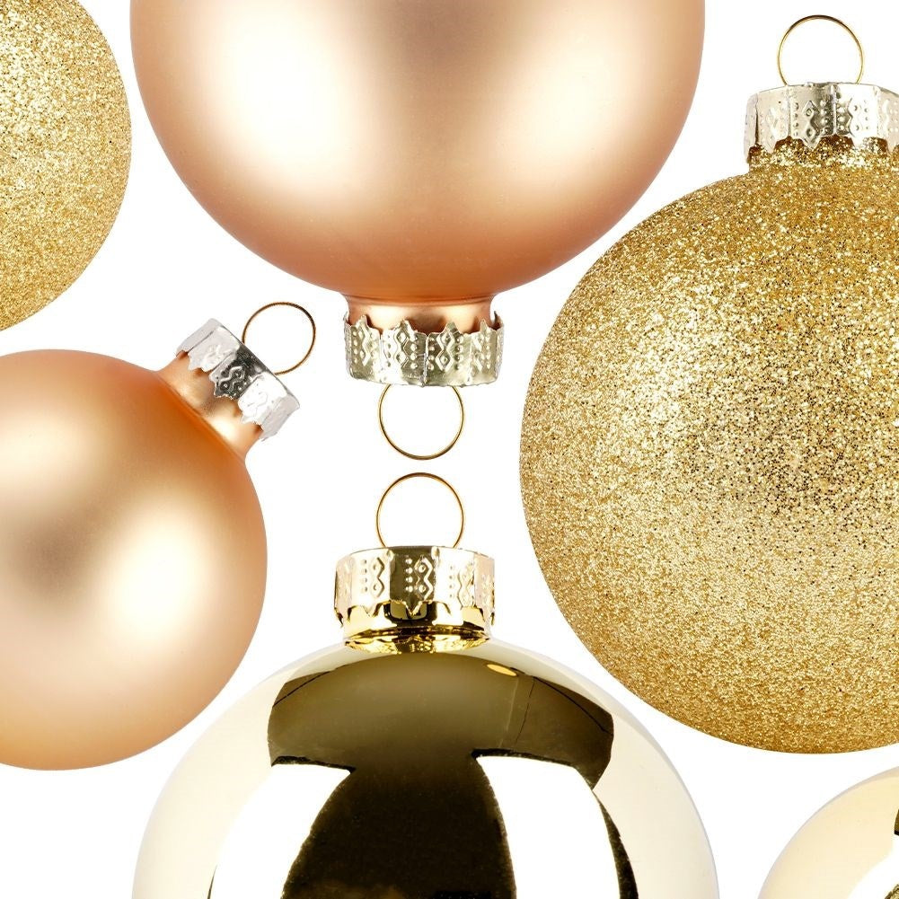 Christmas tree balls: 26 decorative ones in gold, glass and glitter