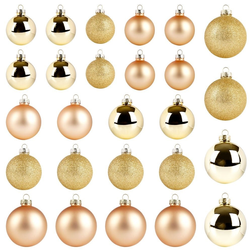 Christmas tree balls: 26 decorative ones in gold, glass and glitter