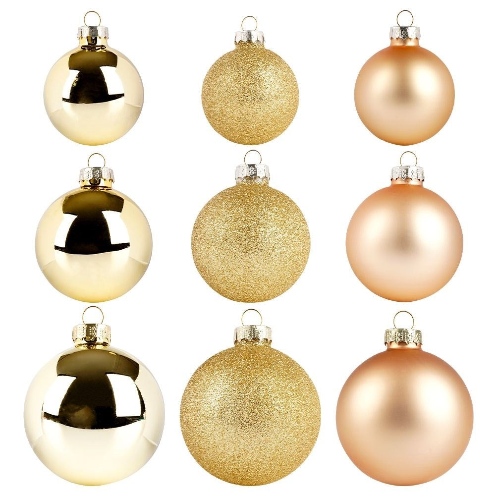 Christmas tree balls: 26 decorative ones in gold, glass and glitter