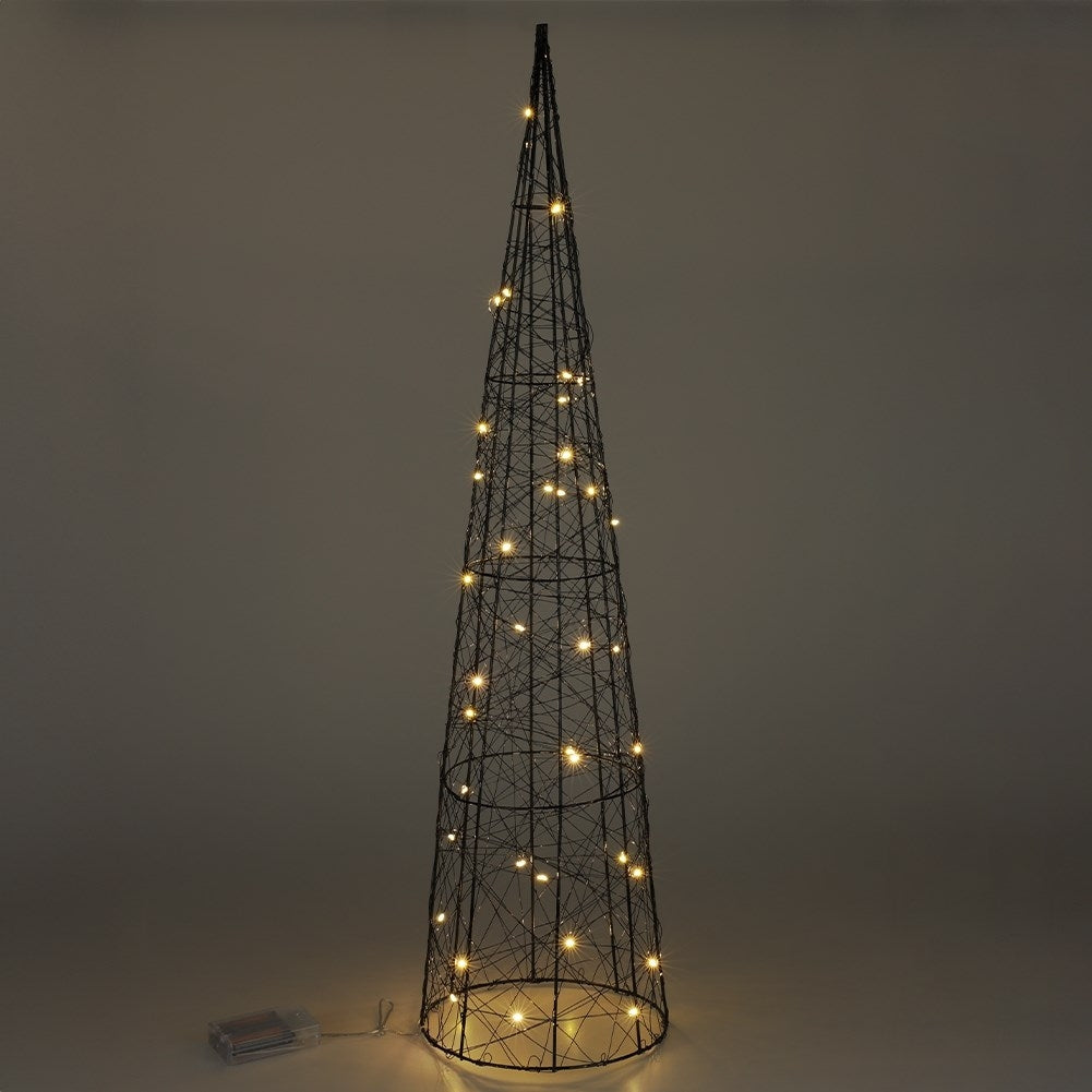 Christmas tree cone 80 cm with 40 LED lights in Modern Black