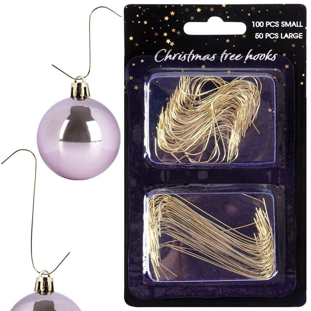 Christmas tree hooks 150-pack: Small & large for easy decoration