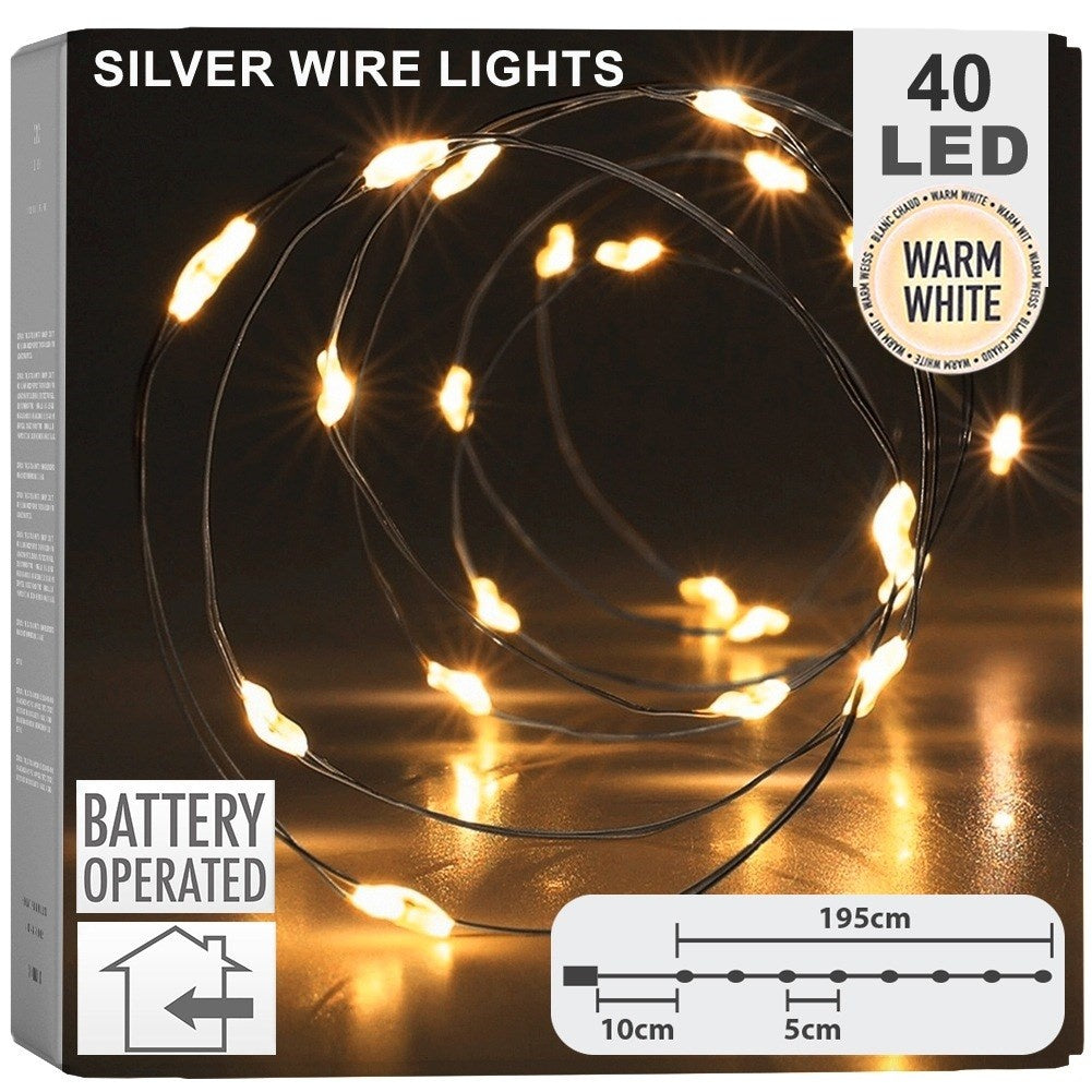 Christmas tree lights wire 40 LED, 195 cm